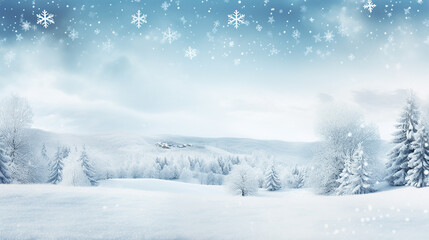 fundo de floco de neve na bela paisagem natural de inverno - obrazy, fototapety, plakaty