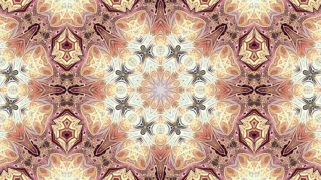 kaleidoscope mandala effect with seamless colorful pattern