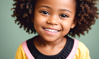 Portrait of a cute african american little girl smiling at the camera