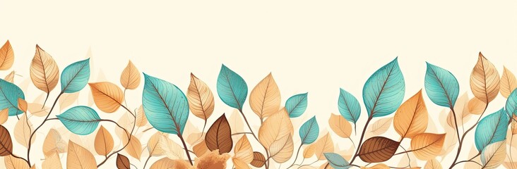 Background of Vibrant Autumnal Leaf Patterns: A Symphony of Nature's Colors and Elegance - Generative AI