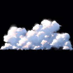 Clouds with black background stylized for Anime and Cartoon