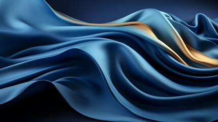 Obraz premium Abstract blue and gold waved shapes background