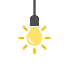 Light bulb icon. Vector icon isolated on white background.