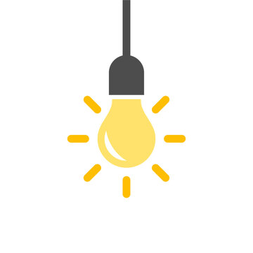 Light bulb icon. Vector icon isolated on white background.