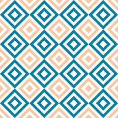 Seamless geometric pattern with line rhombus on blue background. Print for fabric background, textile