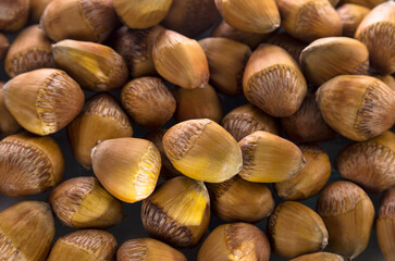 Hazelnuts background, texture