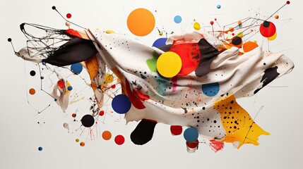 Abstract dynamic composition with flying objects. Abstract backdrop for graphic design.