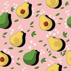 Beautiful avocado vector seamless pattern design for decoration, wallpaper, wrapping paper, fabric, background and etc.
