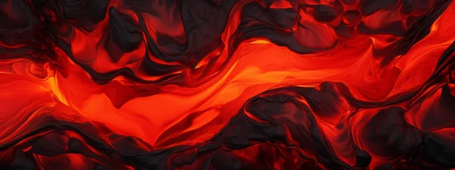 Fototapeten Lava texture fire background rock volcano magma molten hell hot flow flame pattern seamless. Earth lava crack volcanic texture ground fire burn explosion stone liquid black red inferno planet relief. © Максим Зайков