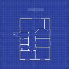 Floor plan of a modern apartment on graph paper. Vector blueprint. Architectural background