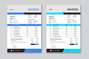 invoice template vector design 