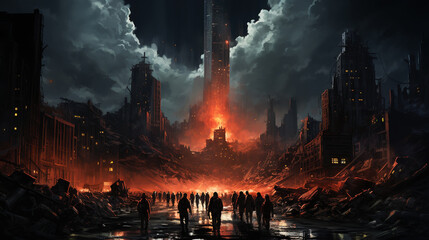 Explosion in the building. The building is burning