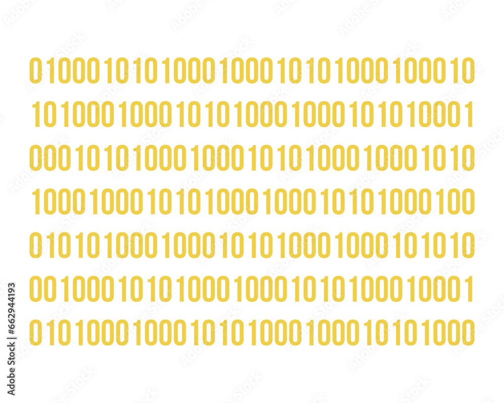 Poster binary code flat line color isolated vector object. hacking. editable clip art image on white backgr