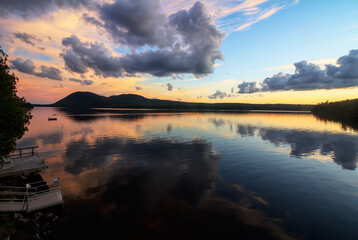 Long Pond Sunset in Maine