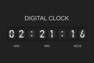 digital clock design element template