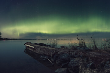 Northern Lights in Sweden, wintertime.