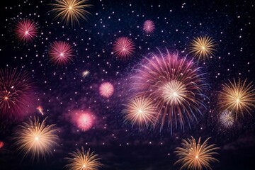 Fototapeta premium Colorful Fireworks for celebrating Happy New Year by Generative AI