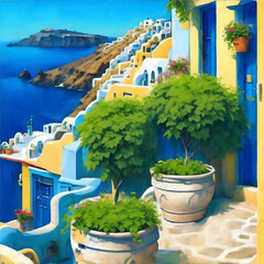 Santorini, Greece. Mykonos is one of the most beautiful islands of the Cyclades