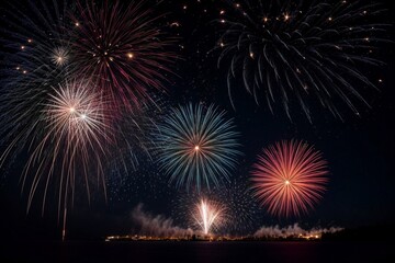 Wonderful Firework Shells for celebrating Happy New Year by Generative AI