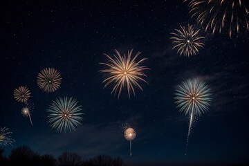 Wonderful Firework Shells for celebrating Happy New Year by Generative AI