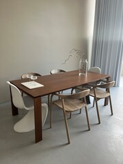 Interior Wooden chairs and table