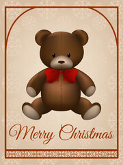 Christmas vintage card with bear