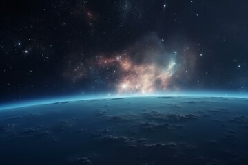 Background of a celestial sky with mesmerizing 3D space. Generative AI