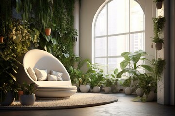 plants in a contemporary space. Generative AI
