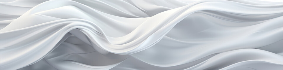 Abstract background with wavy white silk fabric.