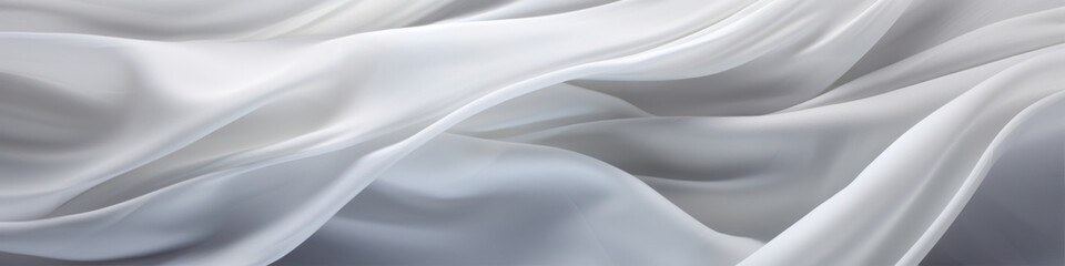 Obraz premium Closeup of rippled white satin silk fabric, abstract background