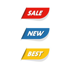 Sale, new and best label icon set