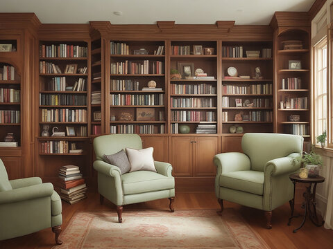 An image of a cozy reading nook UHD wallpaper Stock Photographic Image