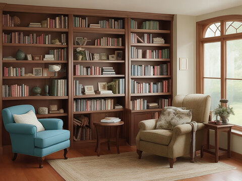An image of a cozy reading nook UHD wallpaper Stock Photographic Image