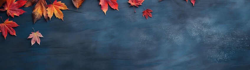 A high-resolution top-down image capturing the essence of autumn's beauty, with red leaves...