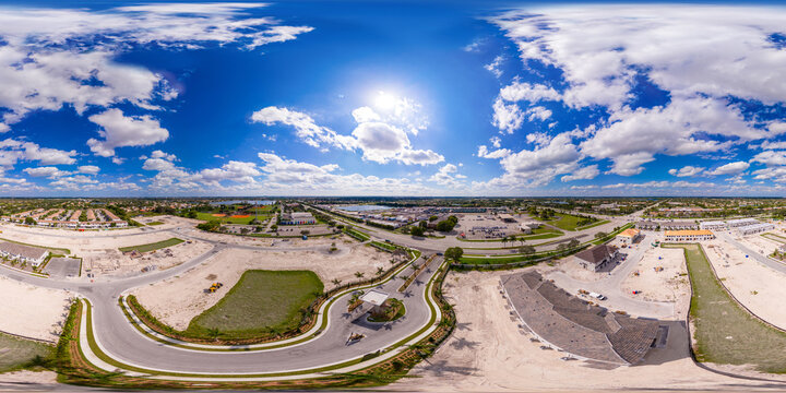 Merrick Square construction site Pembroke Pines Florida. 360 equirectangular photo