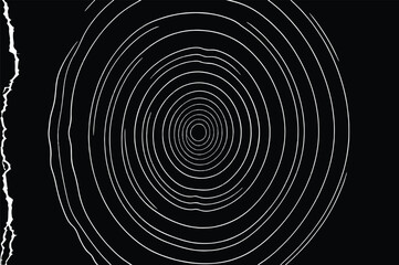 black and white photo of a circular object. Abstract black and white minimalistic pattern with concentric circles. Minimalistic Abstract: Moonlit Night Spiral in Dark Geometric Vortex. Art.