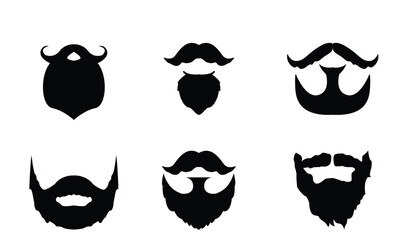 mustache and beard silhouettes