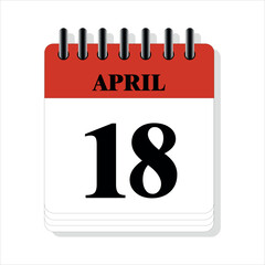 Fototapeta premium April 18 calendar date design