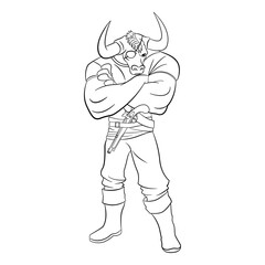 Bull Pirate for Coloring Page