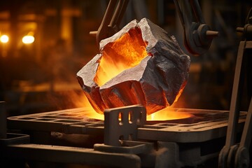 a heavy metal object used for pounding hot metal. Generative AI