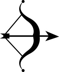 vector illustration of a bow and arrow on a transparent background