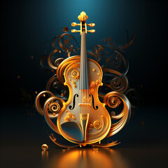 golden abstract violin