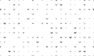 Seamless background pattern of evenly spaced black homosexual symbols of different sizes and opacity. Illustration on transparent background