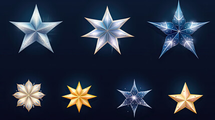 Fototapeta premium Vector star set with a diverse range of stars suitable for various design needs