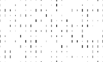 Seamless background pattern of evenly spaced black beer can symbols of different sizes and opacity. Illustration on transparent background