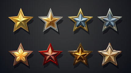 Obraz premium Icon set collection of isolated stars each meticulously crafted for high-quality visuals