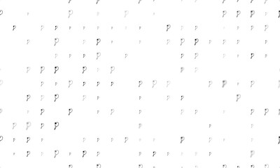 Seamless background pattern of evenly spaced black tennis symbols of different sizes and opacity. Illustration on transparent background