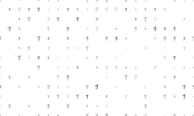 Seamless background pattern of evenly spaced black handball symbols of different sizes and opacity. Illustration on transparent background