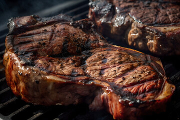 grilled ribeyes steaks, A close up of An amazing American classic