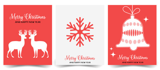 Set of Christmas and New Year 2024 greeting cards. Vector illustration concepts for graphic and web design, social media banner, marketing material.